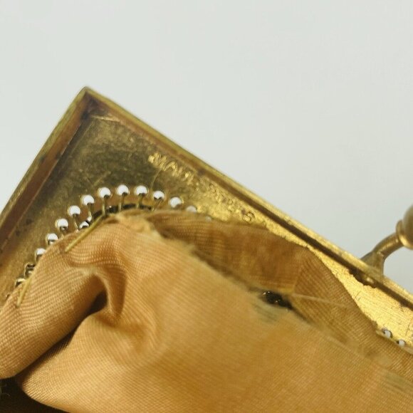 Vintage Whiting & Davis #2684 gold tone metal mesh coin purse kiss clasp (X3) - Picture 8 of 12